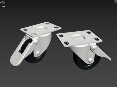 Caster wheels 3D model