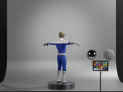 The Human Torch Low-poly 3D model