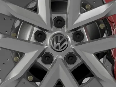 Volkswagen Polo TSI Bluemotion wheel 3D model