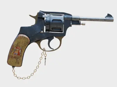 Nagant M1895 Revolver Free low-poly 3D model