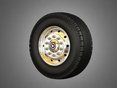Fire Truck Tires and Rims 3D model