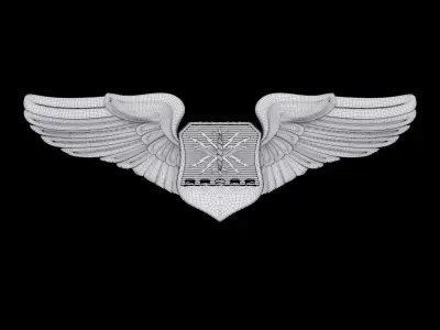 USAF Combat Systems Officer Wings Badge 3D model