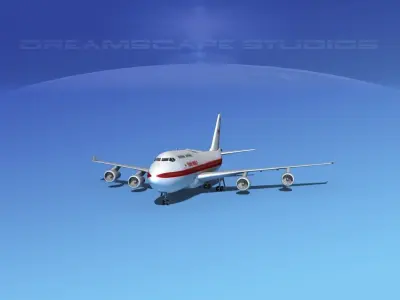 Boeing 747-400 TWA 3 3D model