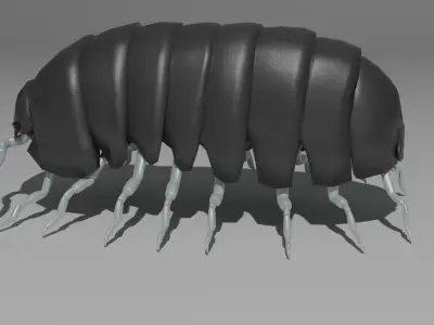 Pillbug or Rolleypolley Low-poly 3D model