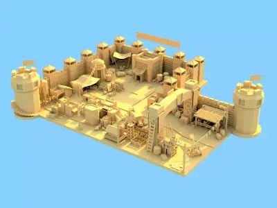 Castle Pack Low-poly 3D model