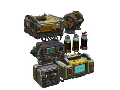Retro SciFi Machines 3D model