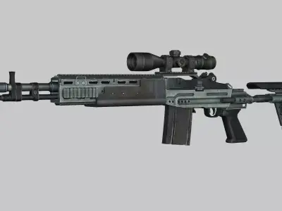 Sniper Denel 4NTW-20 Low-Poly 3D Model Low-poly 3D model