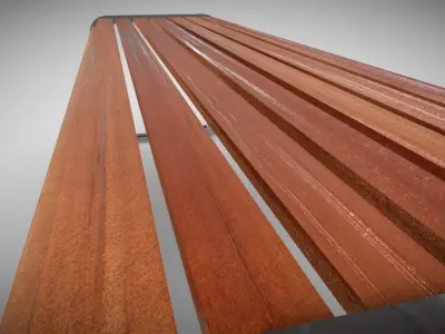 Otdoor Metal Bench  Low-poly 3D model