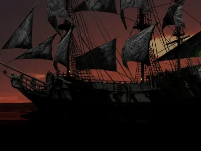 Black Pearl ship 3D model