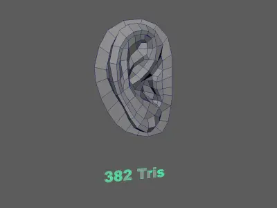 Base Mesh Pack - Ears Free low-poly 3D model