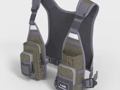 BASSDASH FISHING VEST Low-poly 3D model