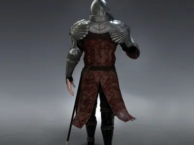 Medieval Knight rigged Low-poly 3D model