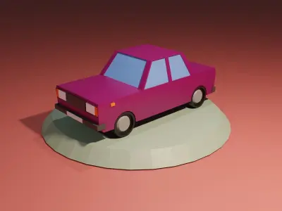 Low Poly VAZ2107 car Free low-poly 3D model