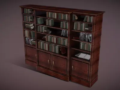 Bookshelf Low-poly 3D model order