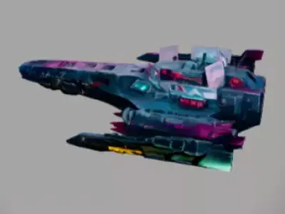 Futuristic Cyberpunk Spaceship 3D Model 3D model