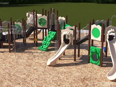 Commercial Kids Playground Set 3D model