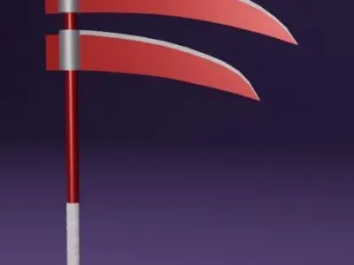 Triple-Bladed Scythe Free 3D model