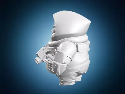 Space Marine Chibi Miniature 3D print model