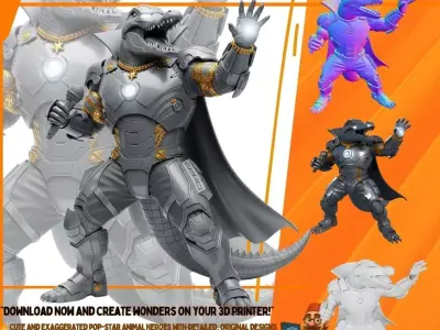 Terminator Crocodile Rockstar Armored Stage Beast 3D Print Model 3D model