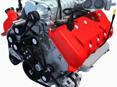 Generic V8 Engine 3D model