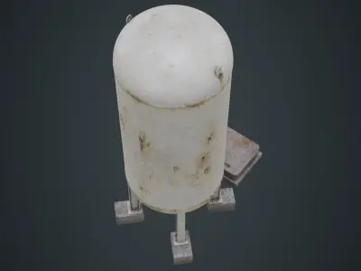 Industrial Gas Tank 3B Low-poly 3D model
