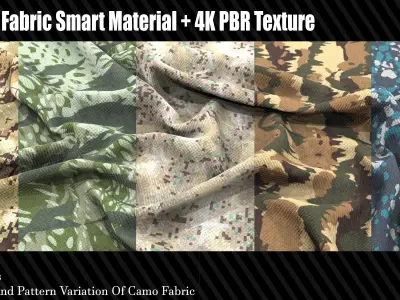 50 Camo Fabric Smart Material 4K PBR Texture Texture