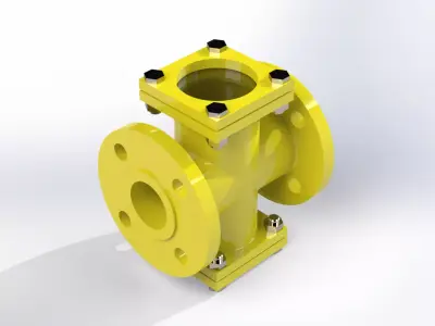 DN40 DOUBLE WINDOW SIGHT GLASS VALVE 3D model