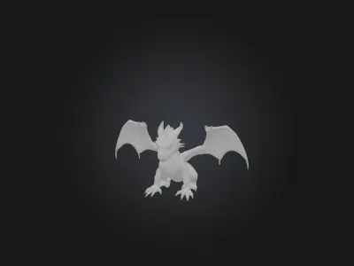 Realistic Storm Dragon Model Low-poly 3D model