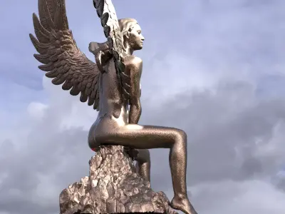 Egyptian goddess form Anatomy Siting Sculpture 2 3D model