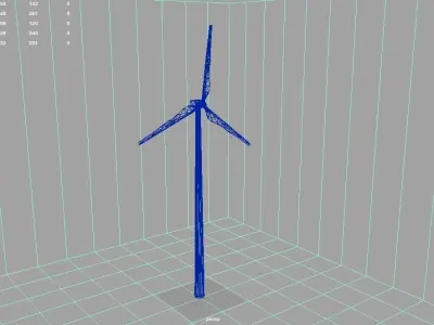 Wind Turbine Free low-poly 3D model