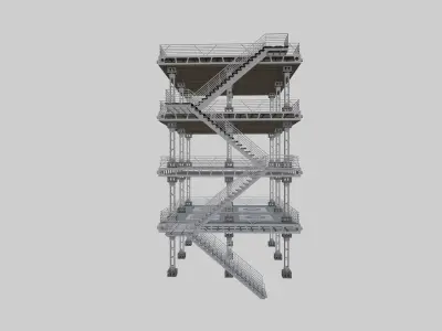 Scifi-Tsunami And Flood Evacuation Tower Free 3D model