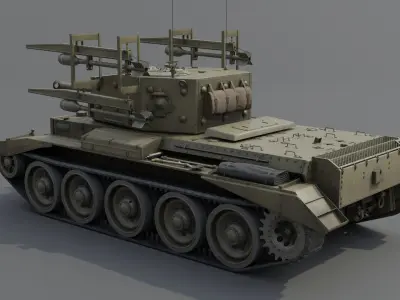 Cromwell V RP-3 Cruiser tank Low-poly 3D model