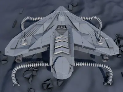 Spaceship with insect 3D model