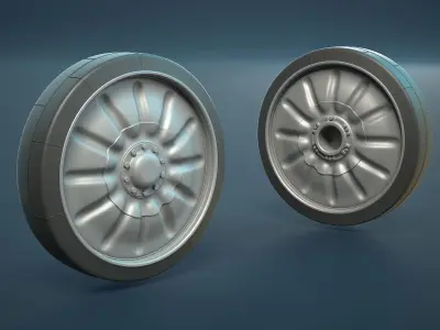 PT-76 Tank and ASU-85 Wheels  Set 3D model