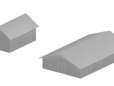 Historic stable and barn 1700 Free low-poly 3D model