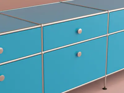 Low-poly Modular Modern Cabinet Free low-poly 3D model