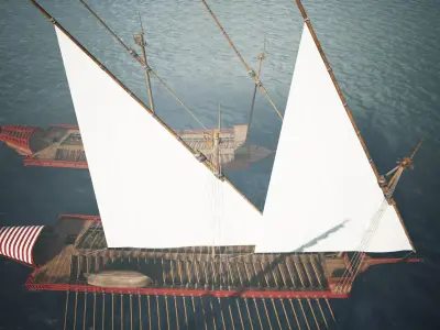 Medieval Galley Low-poly 3D model