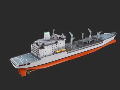 US Navy Henry J Kaiser class oil transfer vessel USNS Low-poly 3D model