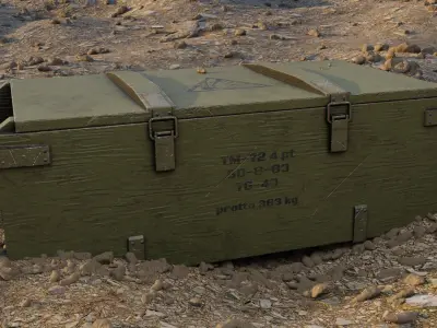 Military container Low-poly 3D model