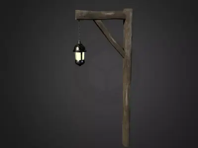Medieval street light 2 Low-poly 3D model