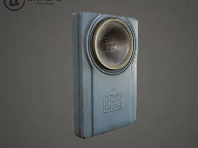 Military flashlight Low-poly 3D model