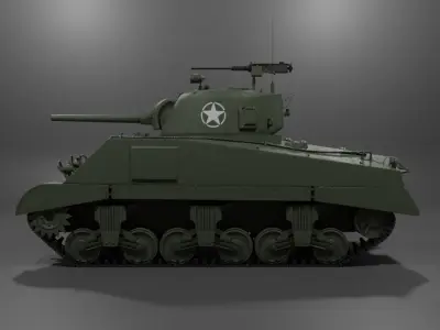 M4A2 Sherman Medium Tank Free 3D model