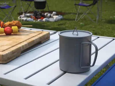 Camping Titanium Mug 3D model