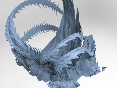 Japanese Genma mountains 3 3D model