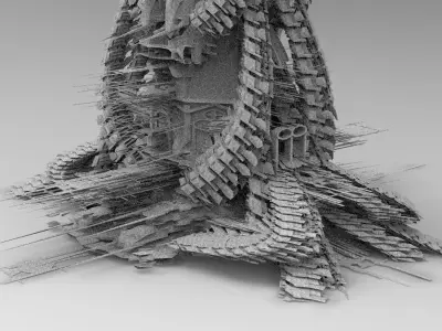Skeletor Sci fi tower 2 3D model