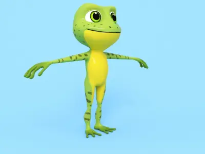Frog Cartoon Low-poly 3D model