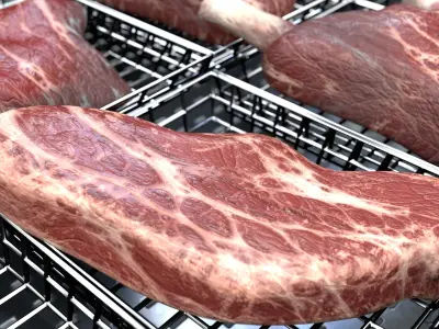 Meat commercial Display Refrigerator Low-poly 3D model