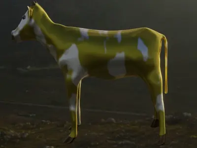 Comic toy golden bull Free 3D model