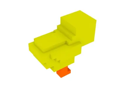 CHICK VOXEL ANIMAL Free low-poly 3D model