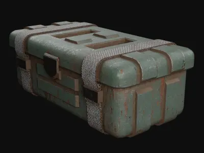 Low-Poly Realistic Military Supply Crate Low-poly 3D model